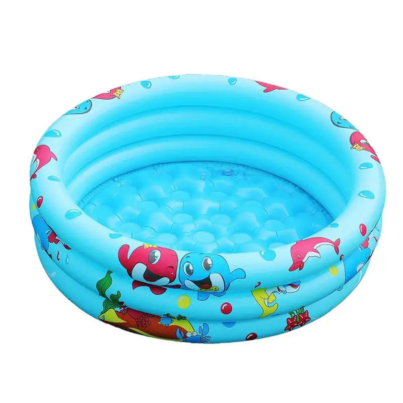 Blow Up Pool For Kids 3 Rings Inflatable Backyard Pool Portable Round Bathtub Toys Play Center For Backyard Summer Outdoor