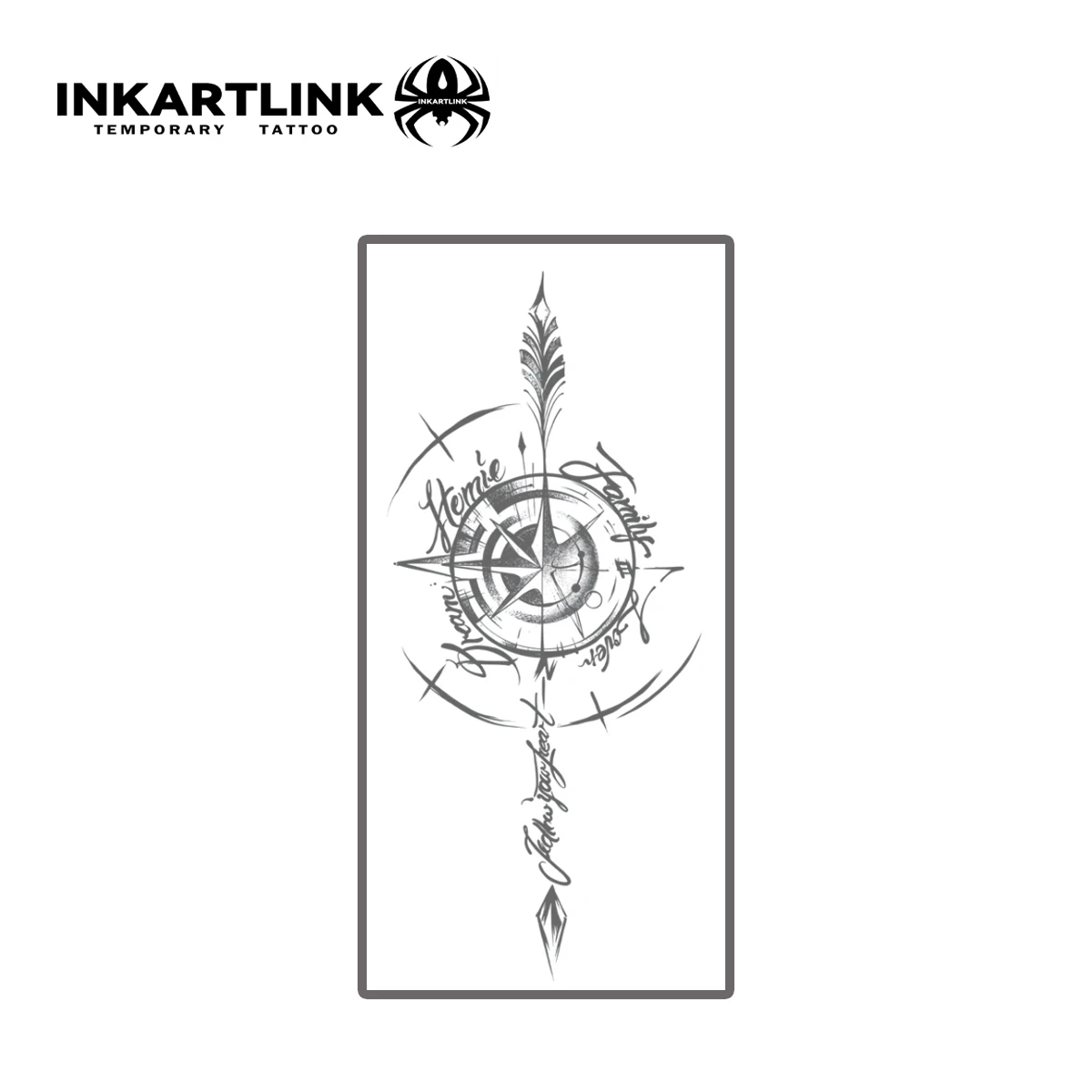 ملصق وشم مؤقت بوصلة، وشم سحري مقاوم للماء، وشم مزيف يدوم حتى 15 يومًا، وشم شبه دائم