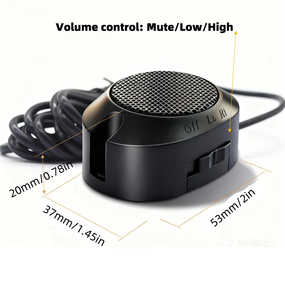 2Pin Active Buzzer 12V TMB12A Magnetic Long Continous Beeper Tone Mini Plug 2M Volume Control for Car Radar Parking Sensors