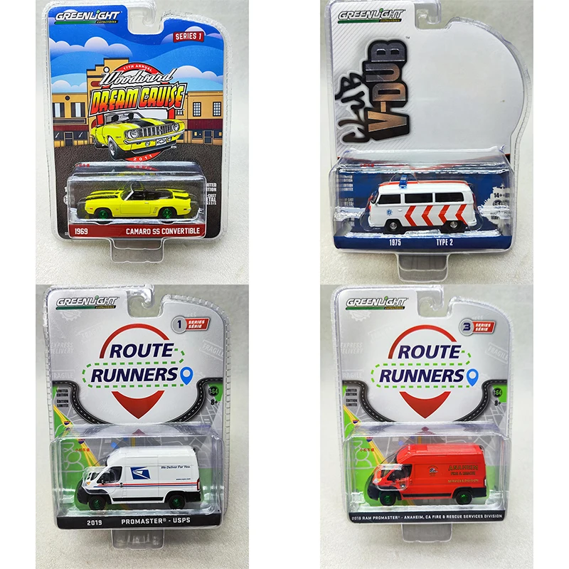 

Greenlight 1:64 SS Convertible USPS Green Machine Edition High-roof Truck Alloy Die Casting Model Collect Ornaments