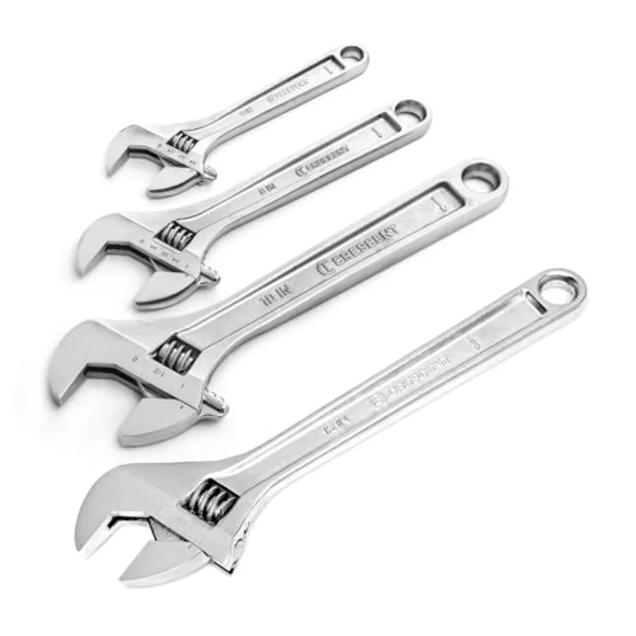 

12" Adjustable Wrench - Mechanical and Plumbing Wrenches - Chrome Plated to Resist Rust and Corrosion - AC212BK 3 Pc. Adjustabl