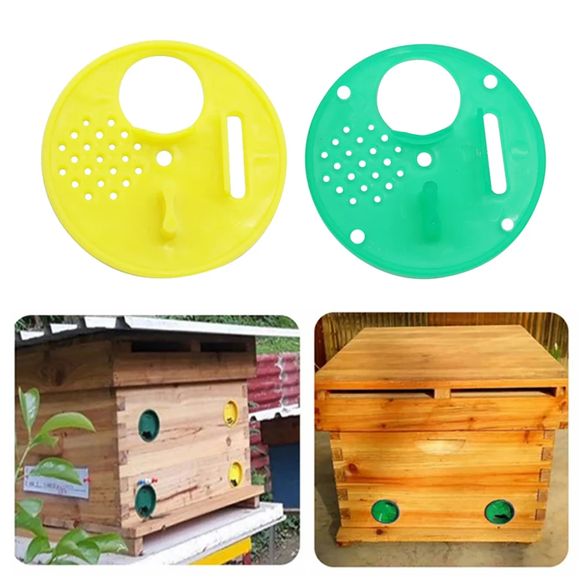 5Pcs Plastic Multi-Function Rotating Circular Honeycomb Door Diameter 68mm Bee Exit Hive Vent Beehive Door Beekeeping Tools