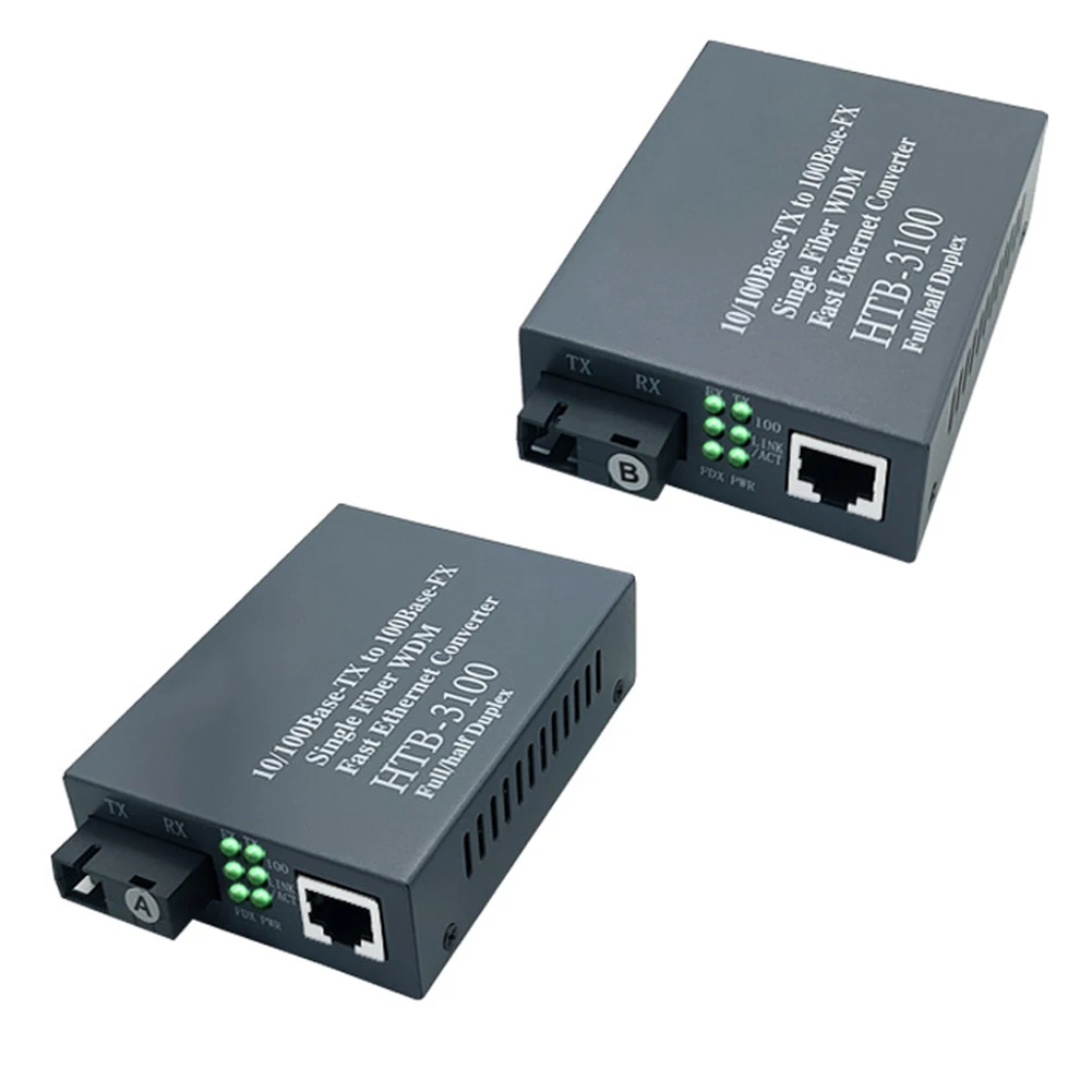 2pcs High-Performance For SC Fiber To Ethernet Converter 20km Range 1310/1550nm Electrical Equipment Supplies Tools