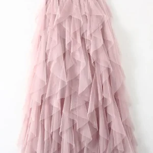 Tigena tutu long maxi feminine skirt fashion 2023 core karean pink high waist skirt 12 Main Sales Midi Tulle Skirt - №9