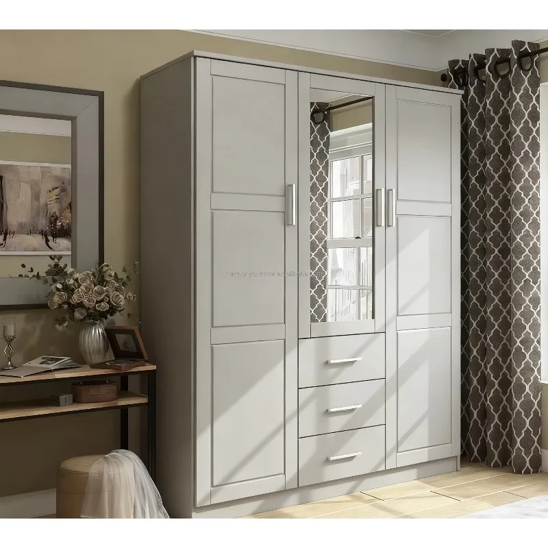 Durable Bedroom Furniture Clothes Combination Cupboards Border Modern Closet Organizer Wooden Wardrobes Cabinet