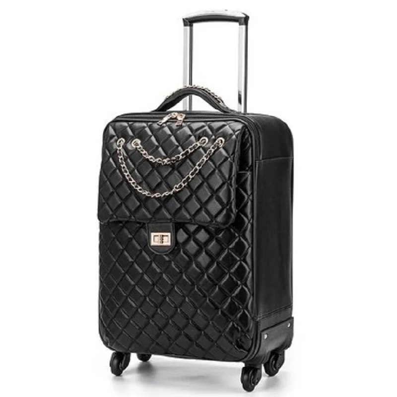 CARRYLOVE High Quality Fashion Noble Customized 20/24 Inch Size PU Rolling Luggage Spinner Brand Travel Suitcase