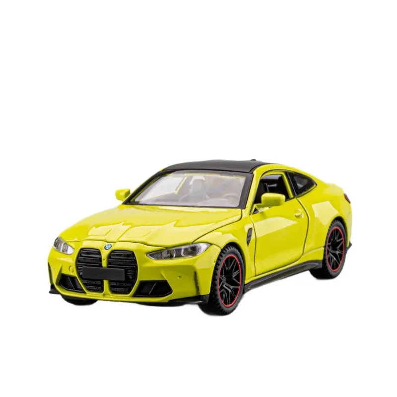1:32 M4 Alloy Car Model Diecast Sports Sedan Collectible Pull Back Sound Light Desktop Display Ornament 5