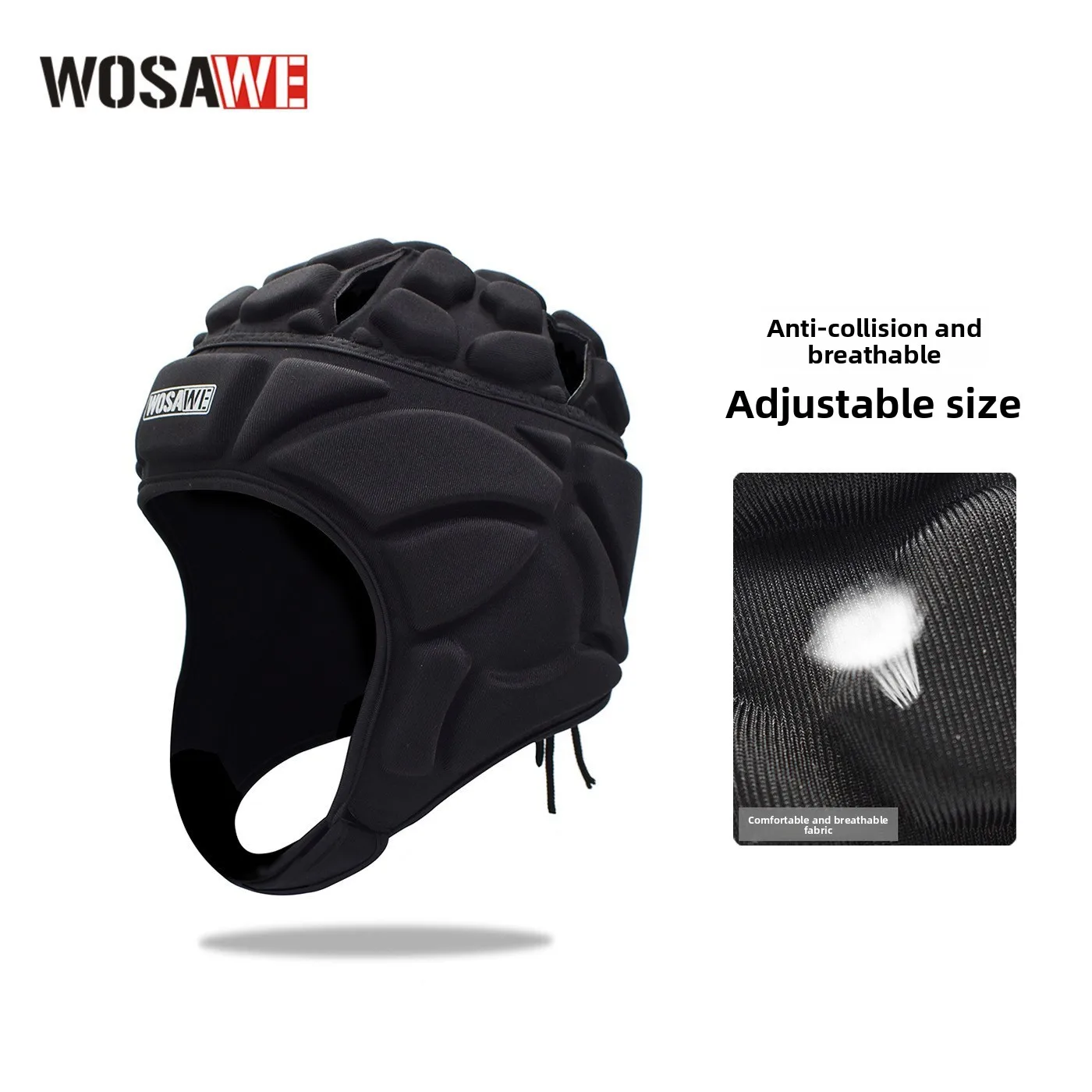 

WOSAWE Adjustable Ski Helmet EVA Helmet Football Goalkeeper Head Protector Ski Helmet Soft Protective Gear