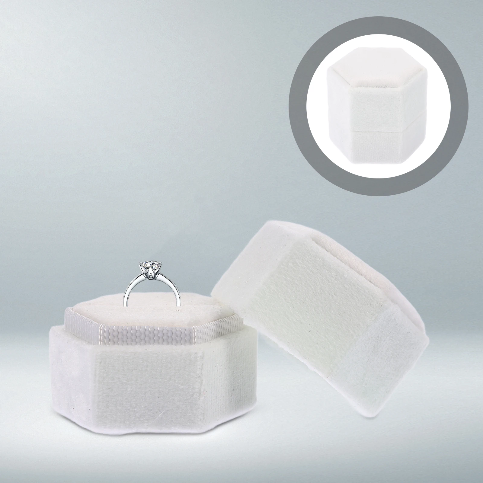 

Ring Box -Resistant Seamless Edges Wedding Engagement Storage Hexagonal Jewelry Organizer Travel Essentials Small
