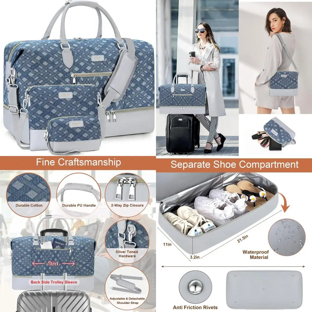 

Женская дорожная спортивная сумка с отделением для обуви — большая нейлоновая сумка для выходных для ручной клади для ночных поездок