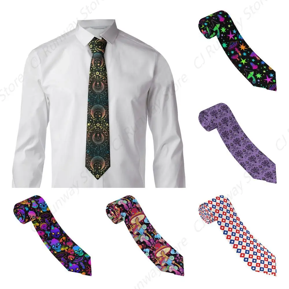 Magical Astrology Moon Star Ties For Men Novelty Funny Neckties Classic Fashion Men's Tie For Wedding Party Business Casual Gift