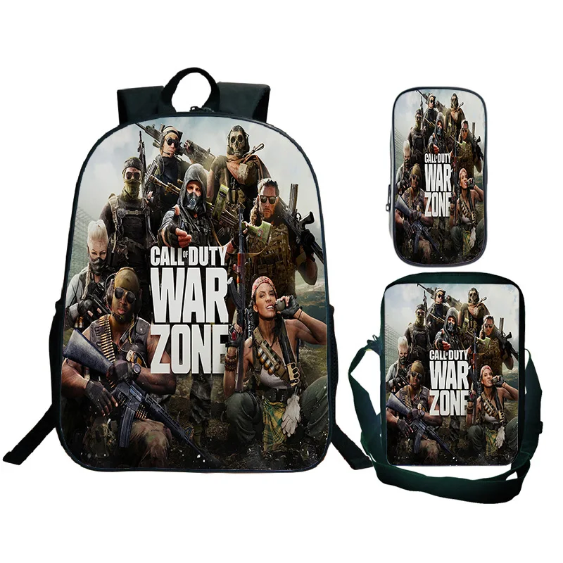 

Boys Girls Backpacks 3pcs/Set Call Of Duty Warzone School Bags Casual Kids Rucksack Shoulder Bag Pencial Case Travel Mochilas