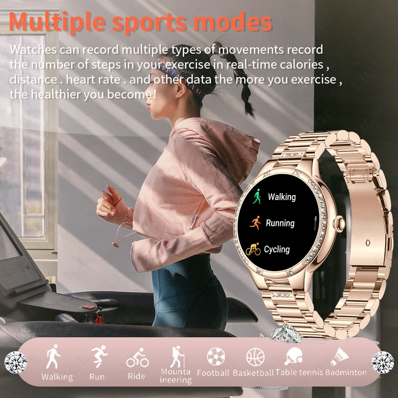 LIGE Fashion Voice Call Smart Watch Ladies Display Custom Watch Face Sports Health Monitor bracciale impermeabile Smartwatch da donna