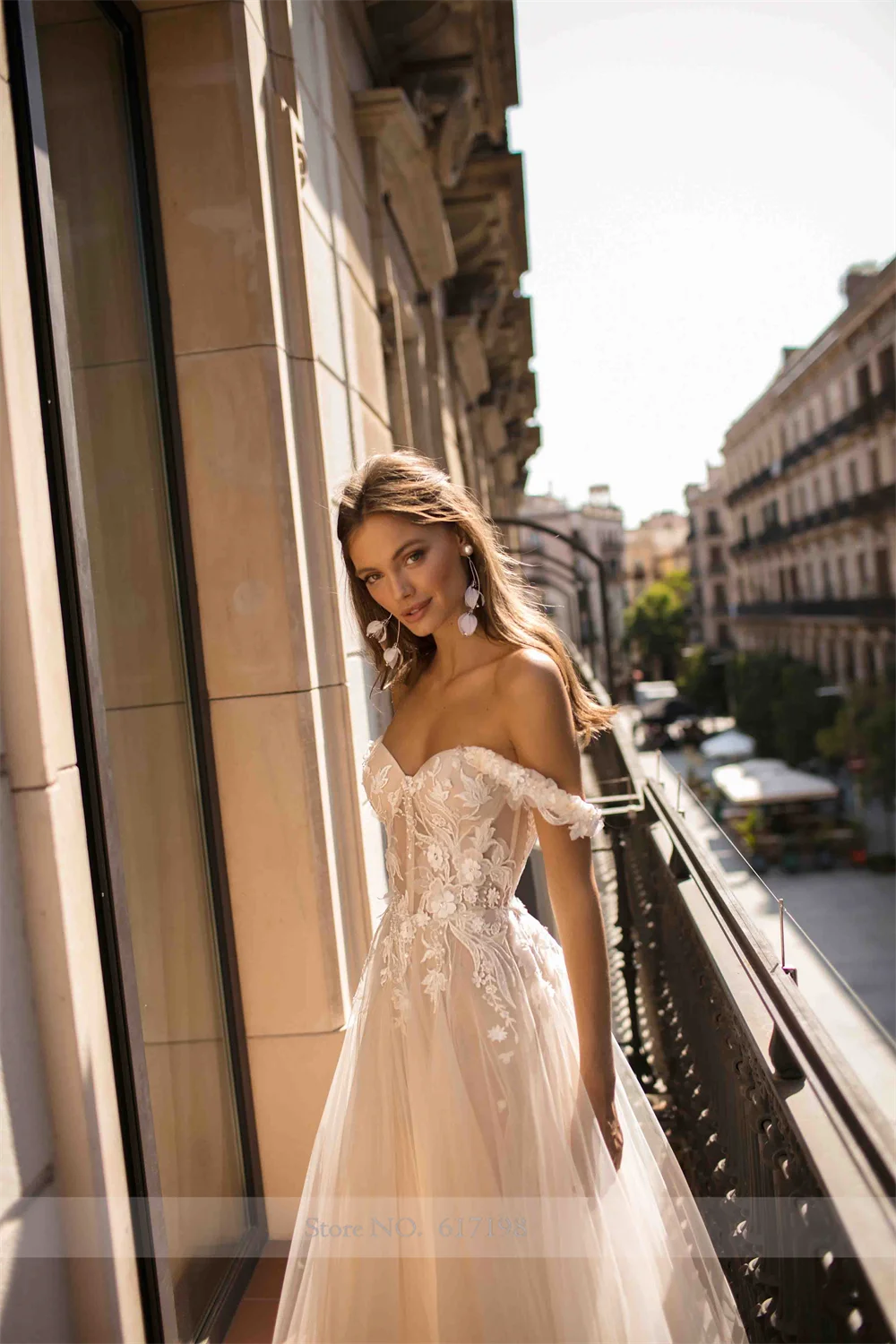 Robe de Mariée Plissée en Dentelle et Tulle A-ligne, Vêtement pour Patients