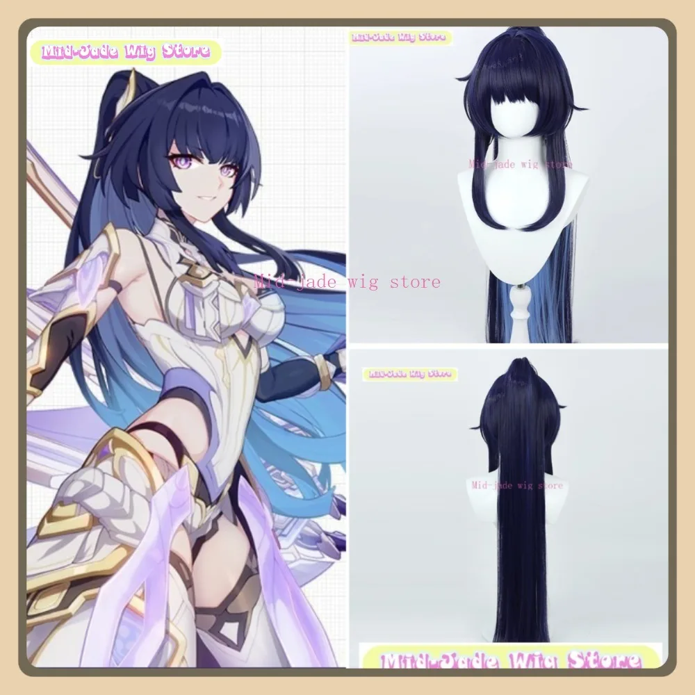 

Mid-jade Wig Store Honkai Impact Raiden Mei Cosplay Wig Halloween Anime Game Role Playing Synthetic Hair