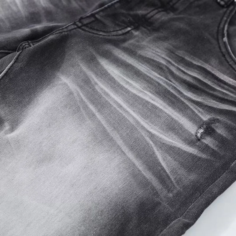 Street Fashion Designer Men Jeans High Quality Retro Gray Stretch Skinny Fit Ripped Jeans Men Y2K Brand Vintage Denim Pants - Image 3