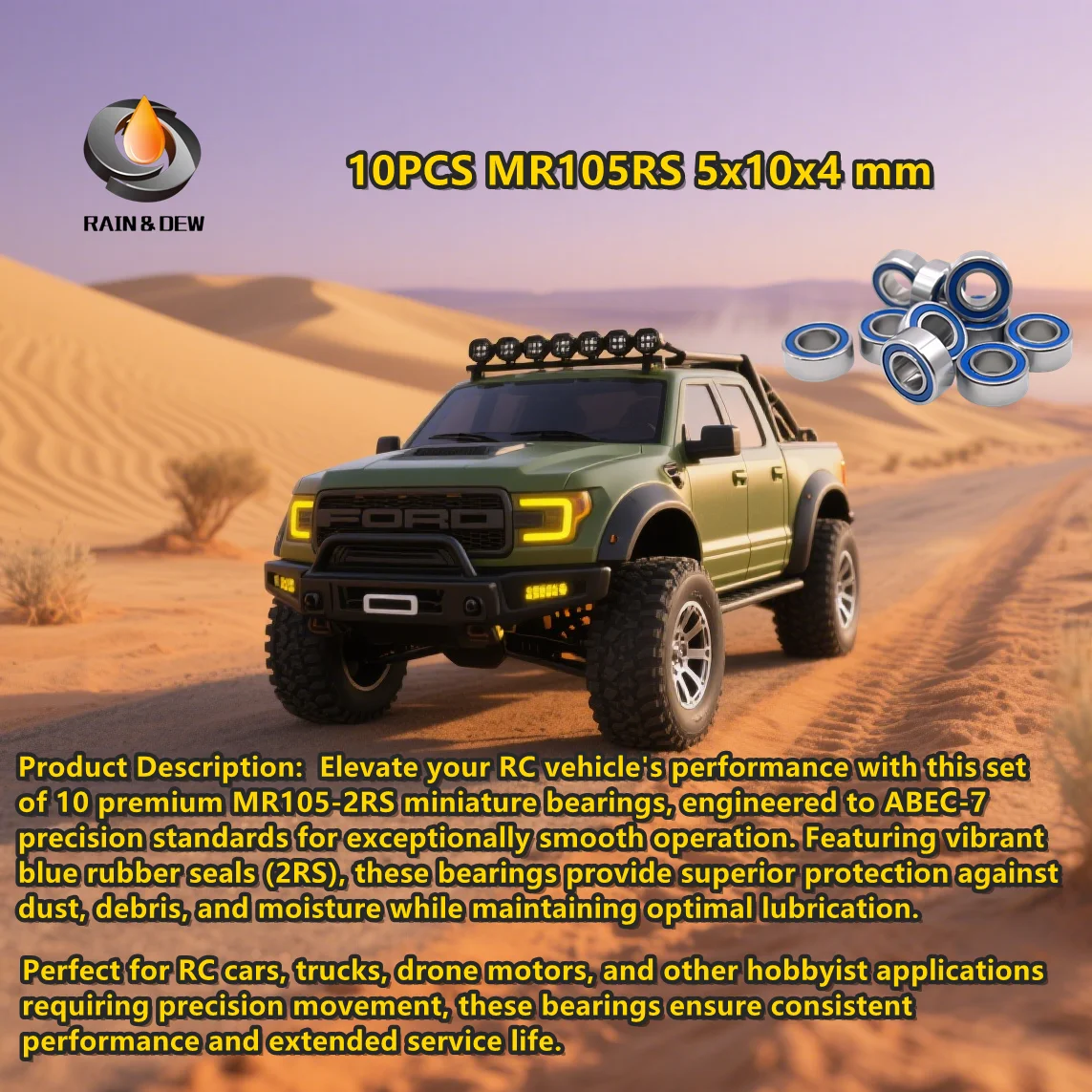 

10 шт. MR105RS подшипник 5x10x4 мм ABEC-7 хобби электрический радиоуправляемый автомобиль грузовик MR105 RS 2RS шарикоподшипники MR105-2RS синий герметичный