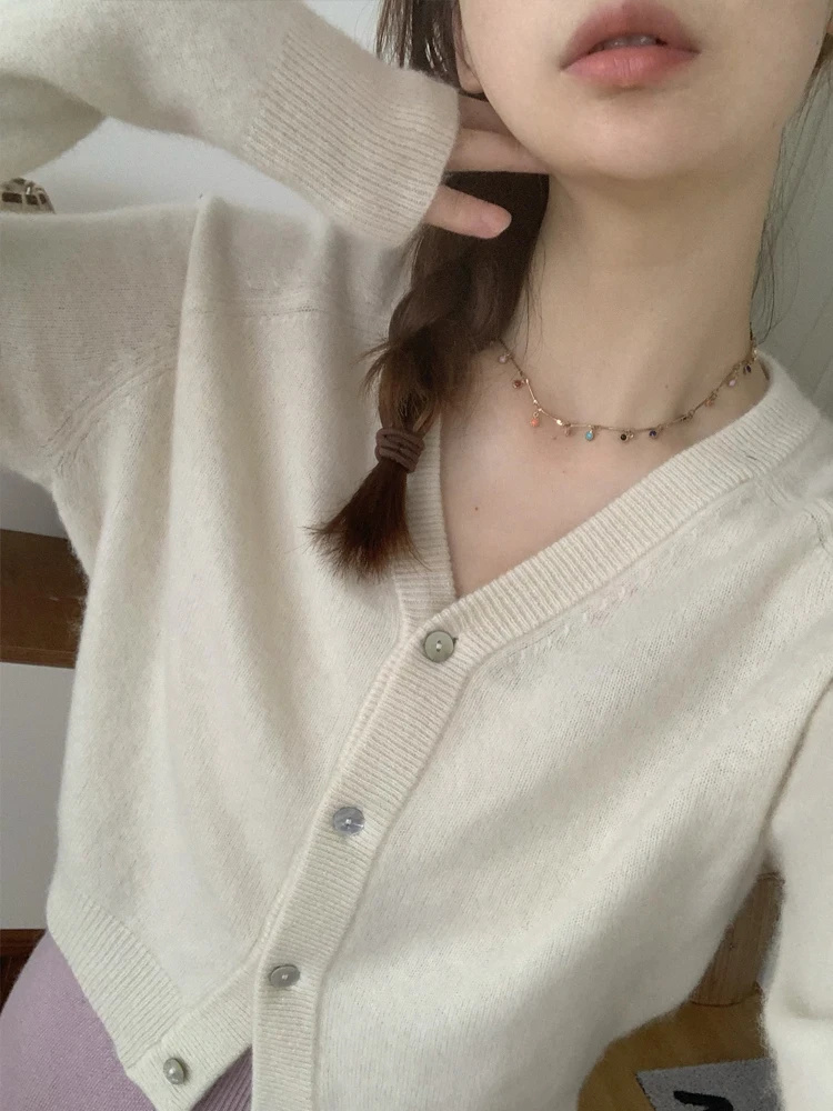 Ele ort V-Ne Gebreide Trui Dames Herfst Winter Loose Fit Afslanken Open Vest Koreaanse Sle Faionable Casual