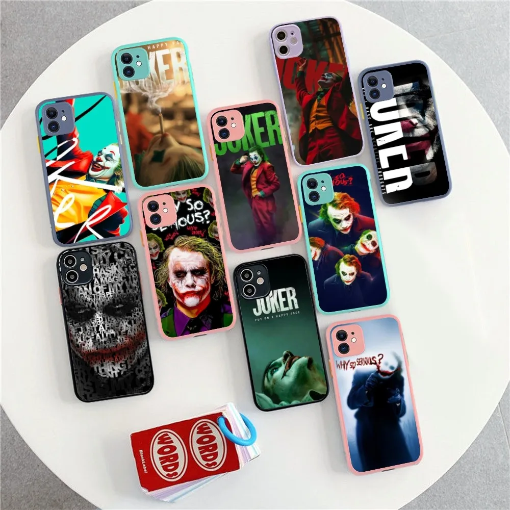 Face Smile-J-JokerS Phone Case For IPhone 14 X XR XS 7 8 Plus 11 12 13 Pro MAX 13mini Matte Shockproof Case