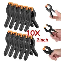 10pcs 2inch Spring Clamps DIY Woodworking Tools Plastic Nylon Clamps For Woodworking Spring Clip Photo Studio Background