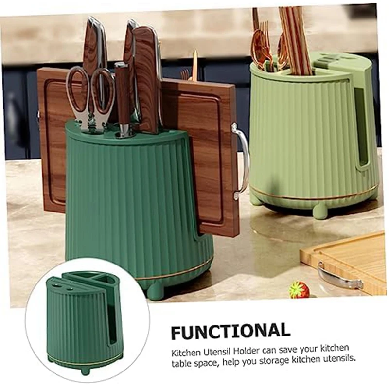 

Desktop Stand Cutting Board Holder Knives Utensil Stand Chopping Cutter Rack Rotating Utensil Holder