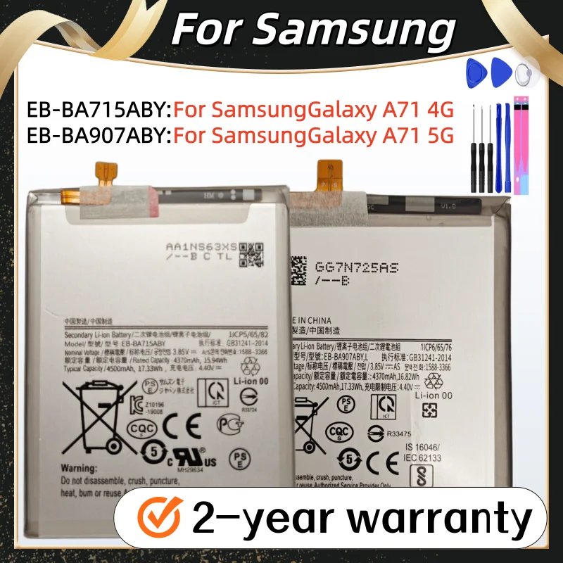 

2026 Years EB-BA715ABY EB-BA907ABY High Quality Replacement Battery For Samsung Galaxy A71 4G/A71 5G Mobile Phone+Free Tools