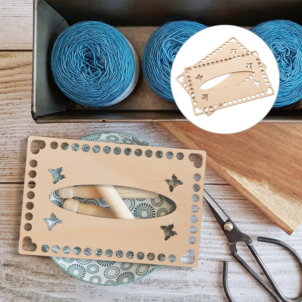 Lot de 4 bases de fond de sac en bois pour le crochet, fournitures de fabrication de paniers DIY, support de base en bois naturel pour les amateurs de loisirs créatifs