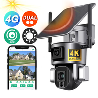 PTZ 4MP 4G 4K HD 10X Zoom Wireless Outdoor Solar Powered Security IP Human Track 8MP Dual Lens CCTV WIFI 4g Solar Ptz Camera