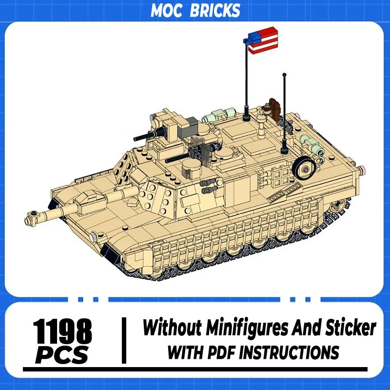 

Военный бронеавтомобиль Moc Building Block M1A2 Abrams Модель Технология Кирпич DIY Сборка Модульная строительная игрушка Праздничные подарки