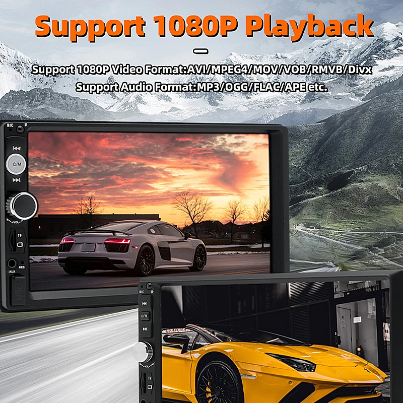 

7 Inch Double Car Bluetooth Stereo Radio Car Dual Ingot MP5 Card Player Car MP5 MP3 Player Bluetooth Touch