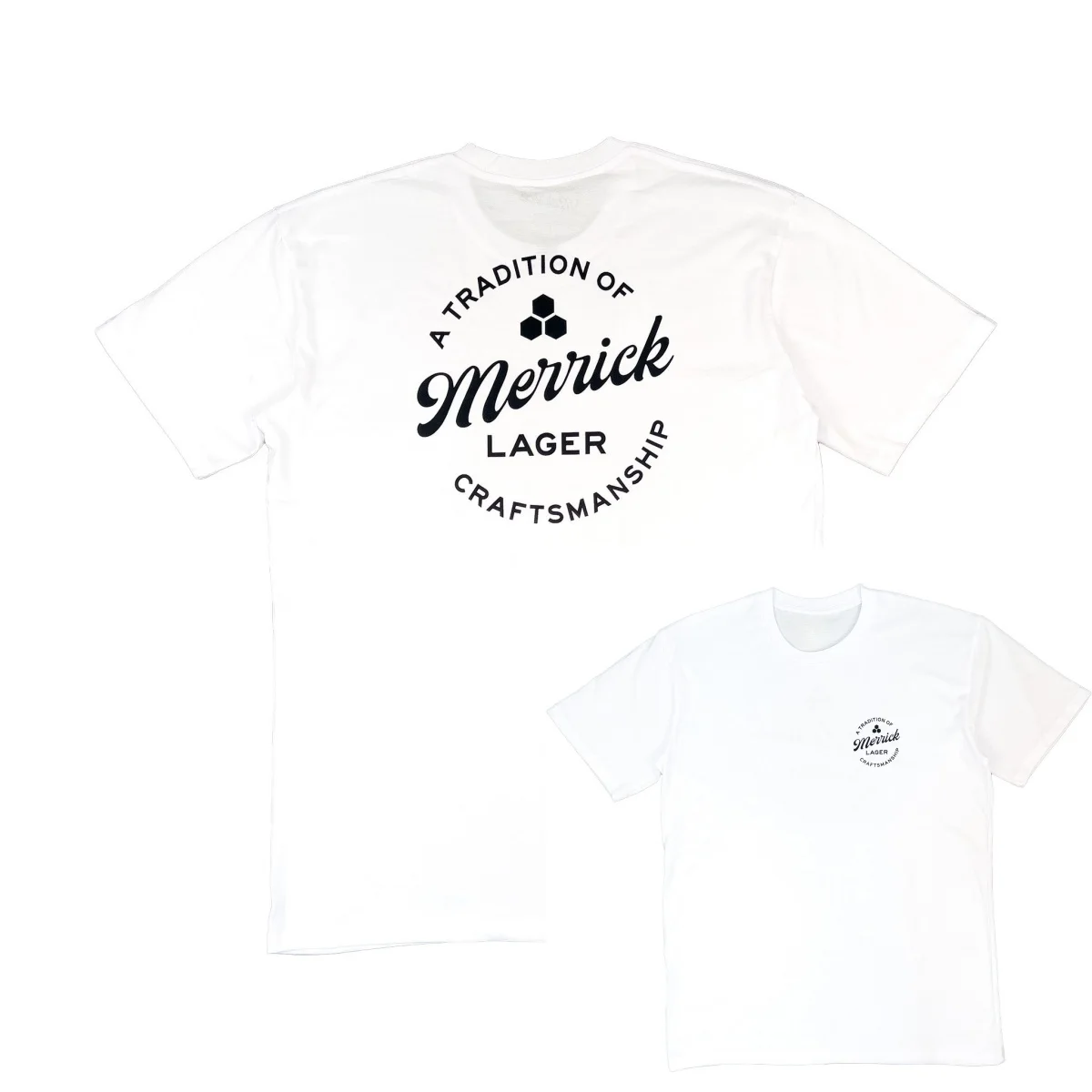 Camiseta blanca Merrick Lager Circle para surfear al aire libre, camiseta gráfica de algodón de marca a la moda para hombres y mujeres, ropa de calle de verano