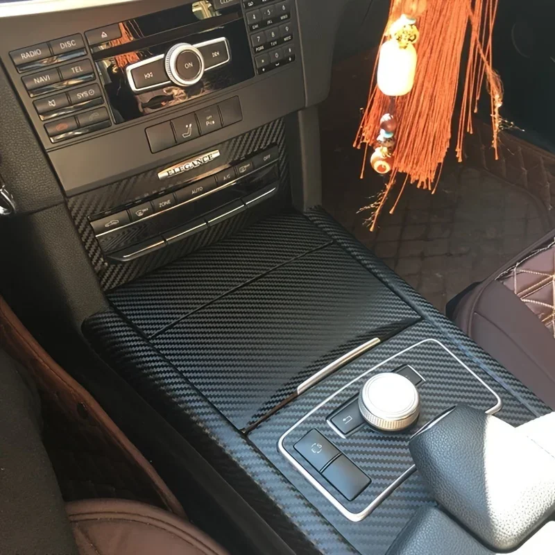Carbon Fiber For Mercedes Benz E Class 2009-2013 Car Film Interior Stickers Center Console Gear Dashboard Door Handle Lift Panel