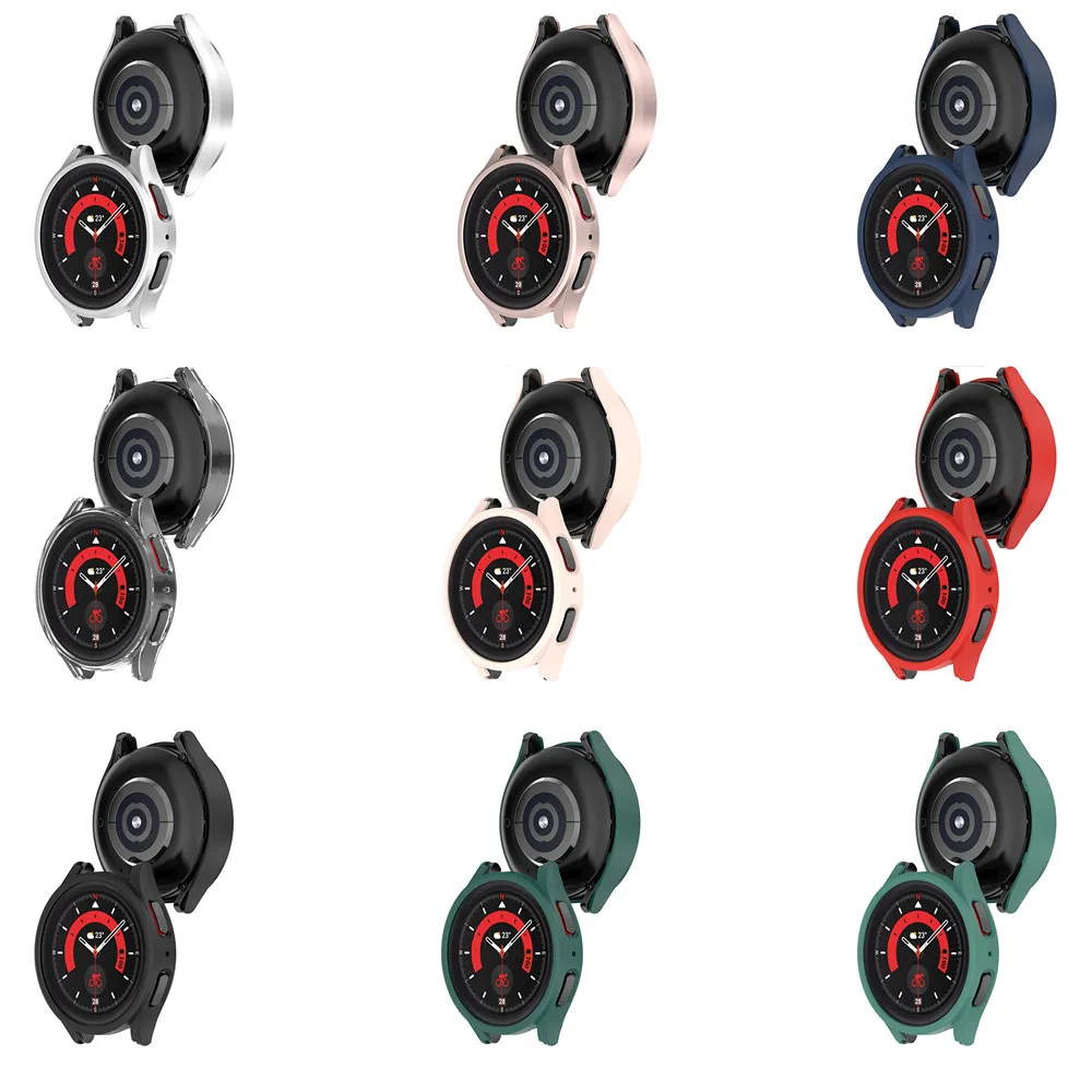 BEHUA Protector Case for Samsung Galaxy Watch 5 Pro 45mm 5Pro PC Matte Cover Protective Bumper Shell Cases Coverage Accessories