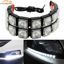 2x Car Led DRL Daytime Running Light 6/9/10/12/16/20LED White Waterproof Driving Fog Bulb Car Styling Lights Auto Truck Lighting