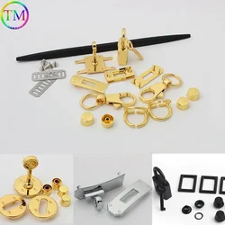 Twist Turn Lock Fitting para mulheres, fecho de metal, hardware DIY, acessórios para bolsas, bolsa, bolsa, luxo, atacado, um conjunto de fechaduras