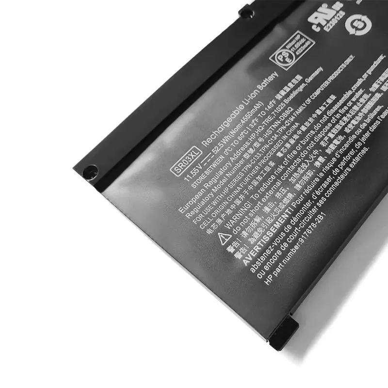 11.55V 52.5Wh SR03XL Laptop Battery for HP OMEN 15-CX 15-DC TPN-Q211 TPN-C133 TPN-C134 TPN-Q194 HSTNN-IB8L L08934-1B1 L08855-855