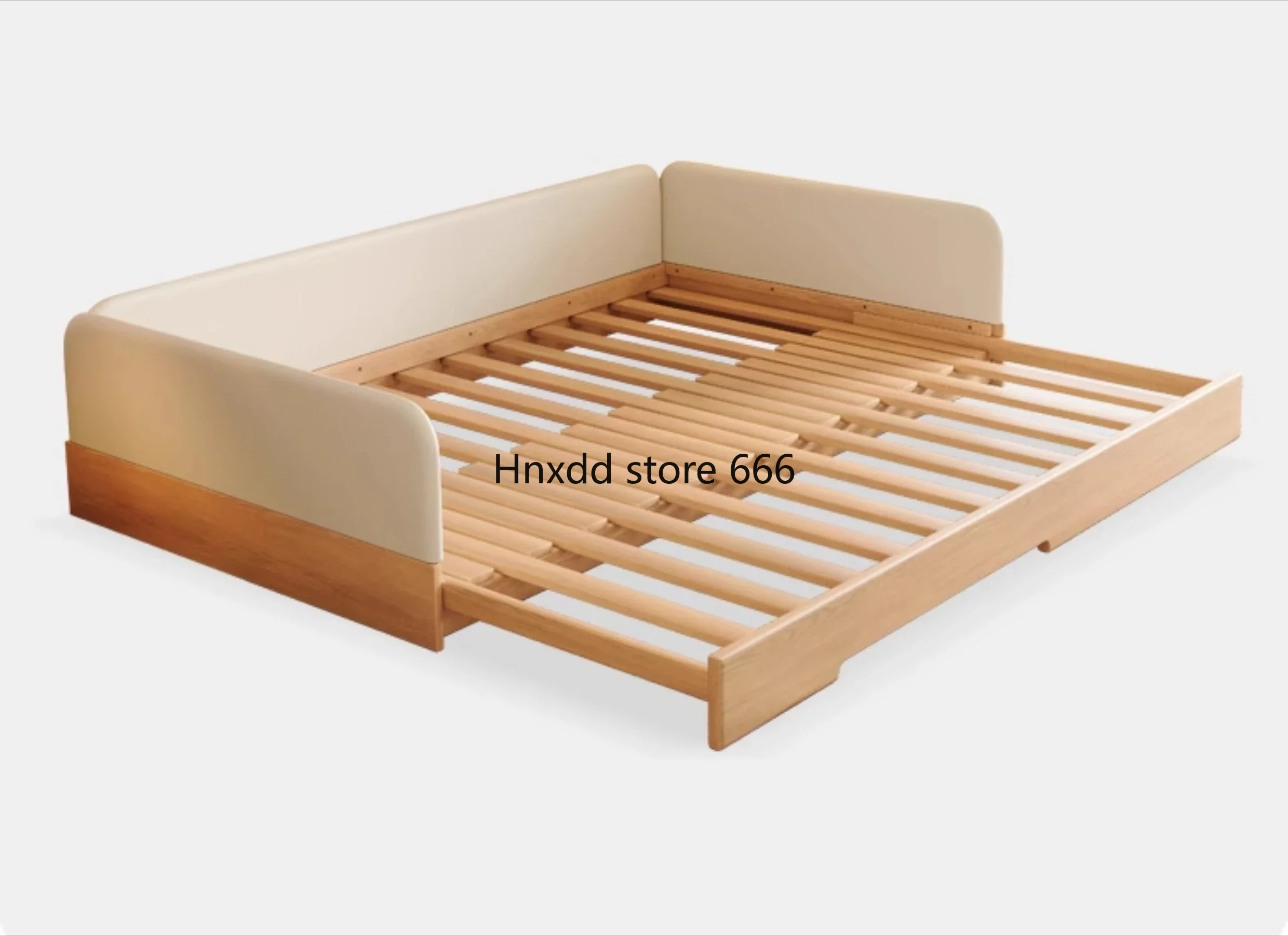 

Pull solid wood baby splicing retractable floor bed