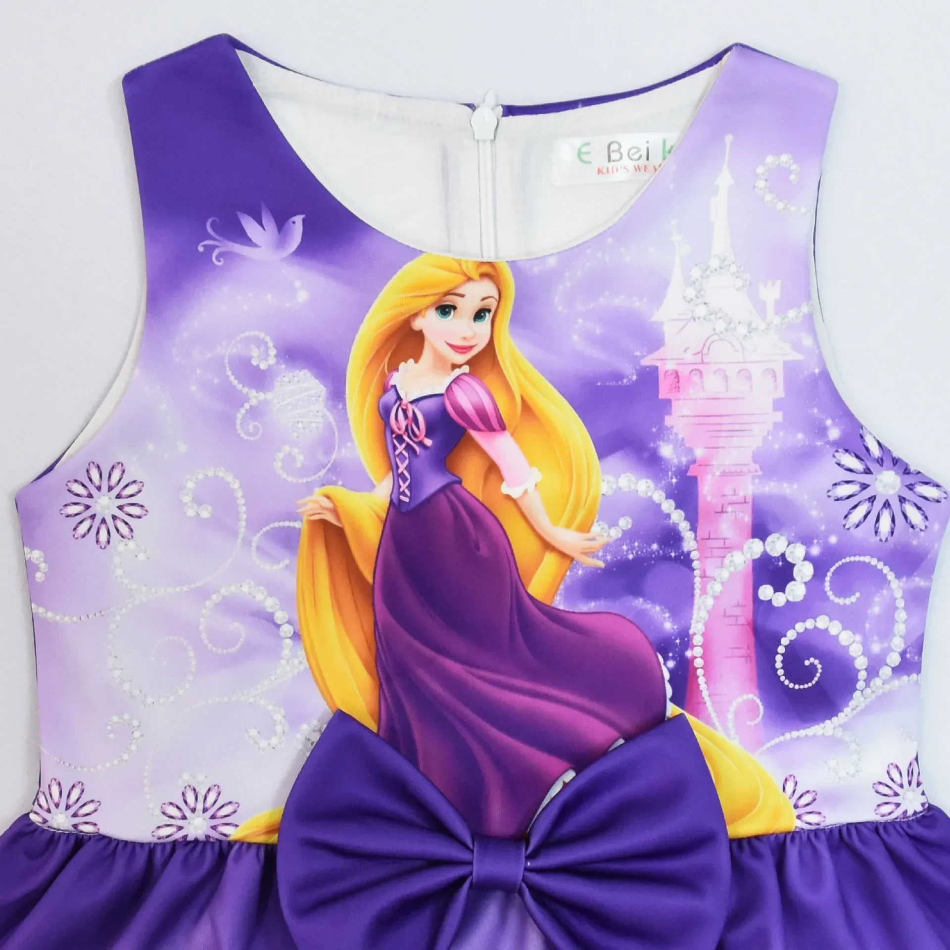 Camiseta de Disney, vestido para niñas, princesa sirena, Cenicienta, falda de princesa para niñas, vestido de princesa de Mickey Mouse sin mangas