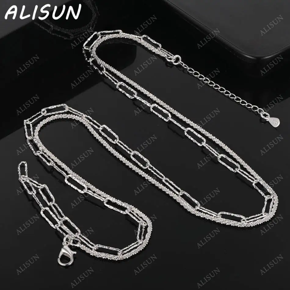 

ALISUN 925 Sterling Silver 50cm Chain Necklace For Women Men Classic Round Faucet Dragon Charm High Quality Fashion Jewelry