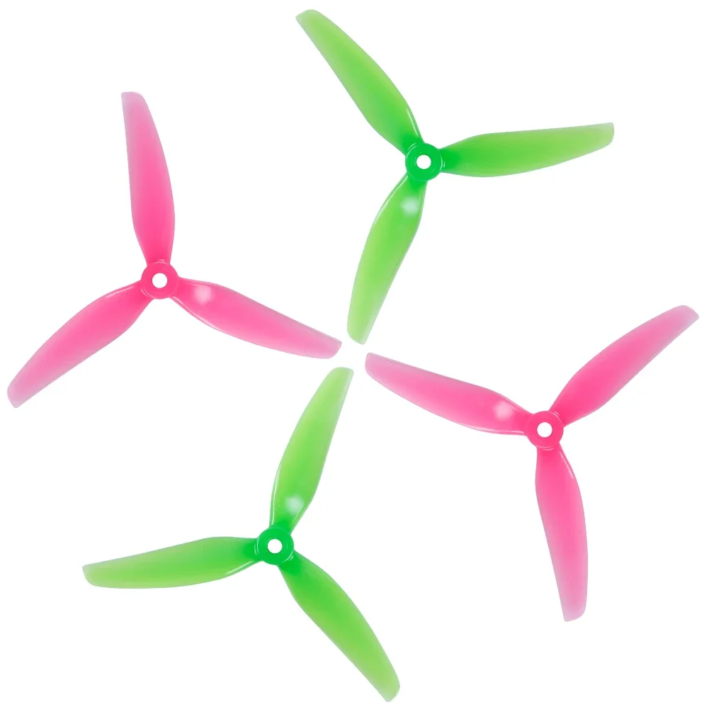 6Pairs(6CW+6CCW) HQPROP Ethix S3 5031 5X3.1X3 3-Blade PC Propeller Pink+Green Watermelon for RC FPV Freestyle 5inch Drones