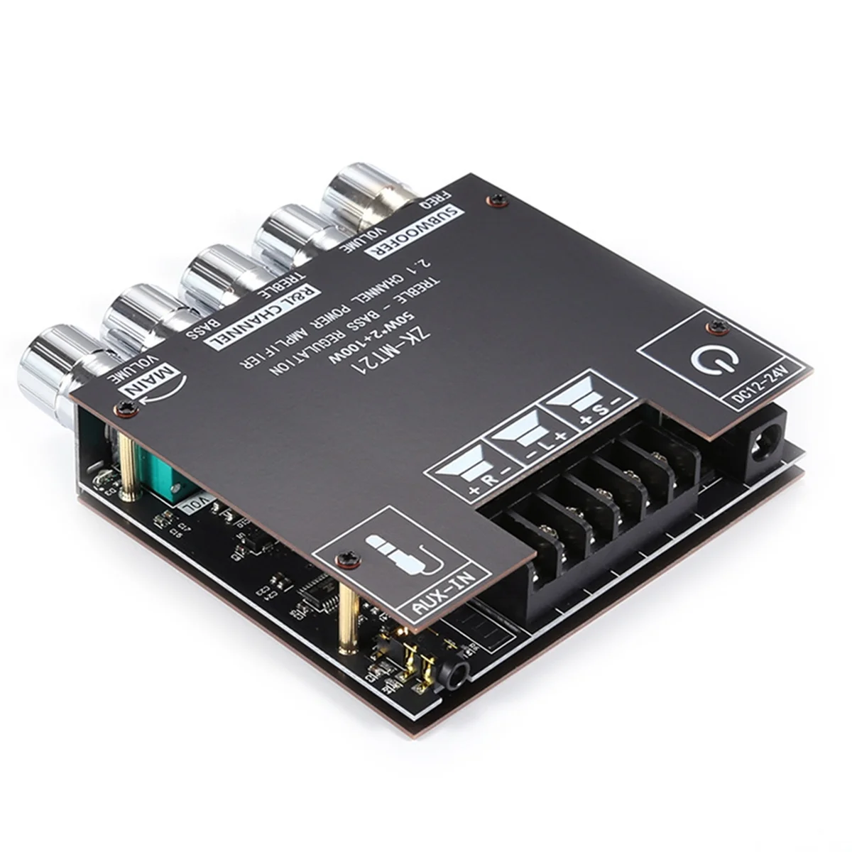 CCDD 2,1 canales Bluetooth 5,0 placa amplificadora para subwoofer 50W X 2 + 100W potencia Audio estéreo placa amplificadora bajo AMP AUX