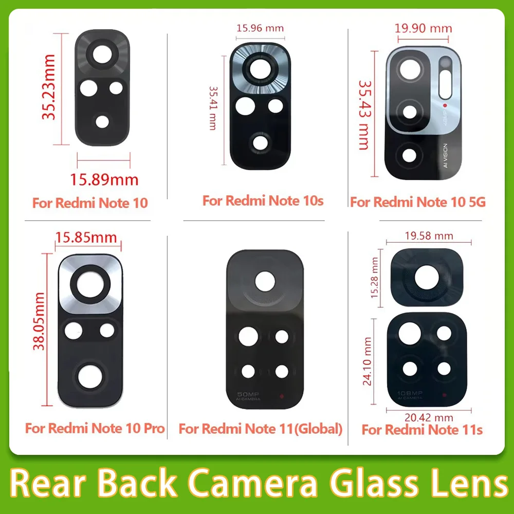 2 Pcs For Xiaomi Redmi Note 10 10s Pro 11 Pro 11T 11s 11E 4G 5G Rear Back Camera Glass Lens repair tools