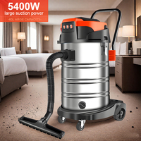5400W Electric Vacuum Cleaner 60L High Power Wet and Dry Vacuum Cleaner Large Suction Seam Cleaner for Industrial Car Wash Shop