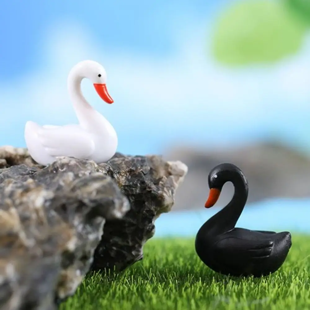 Moss micro landscape decorative ornaments simulation cartoon black and white swan