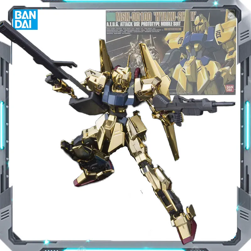 

Bandai оригинальный GUNDAM HG MSN-00100 Hyaku Shiki золотая фигурка ПВХ сборная модель коллекционные игрушки для мальчиков подарки