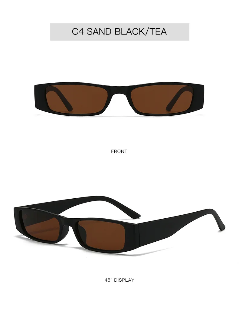 Neue Vintage Quadratische Sonnenbrille für Damen und Herren Marken-Rechteck-Sonnenbrille Ovale Brillen für Männer und Frauen – Detail 9