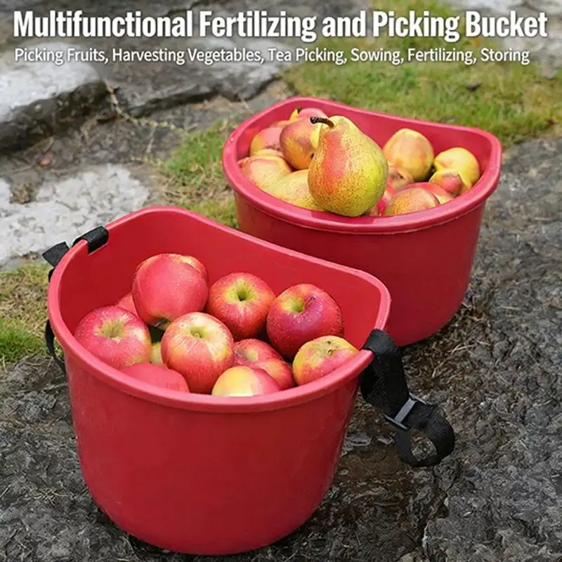 Multifunctional Picking Bucket, Fruit Picking Bucket, Portable Fertilizer Spreading Plastic Bucket, Seeding Bucket
