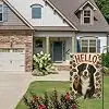 NGZ Hello Bernese Dog Berry Garden Flag 28X40 Inch Linen for Porch llz