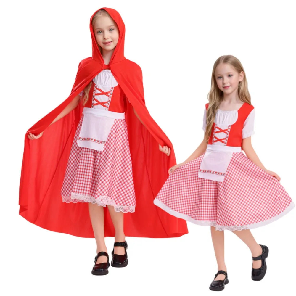

Костюм Красной Шапочки для Хэллоуина с накидкой, наряд для выступлений