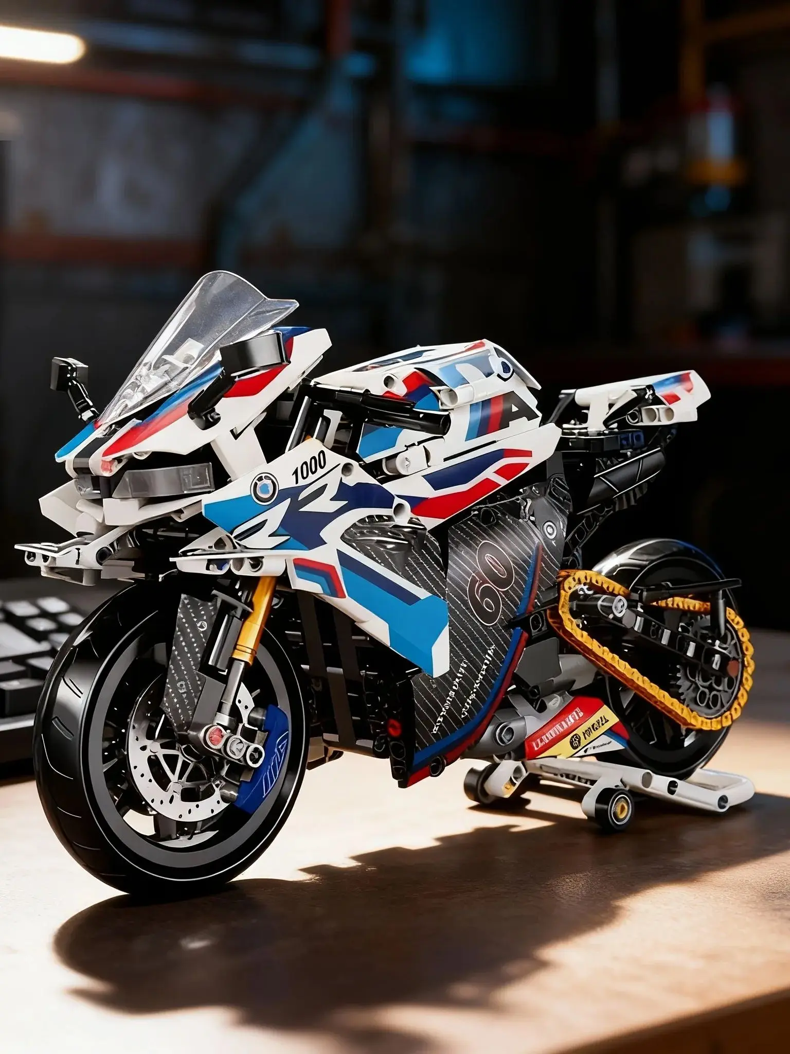1:8 Motorrad-Baustein-Set, Super-Motorrad-Modellbausatz, technisches Rennfahrzeug, zusammengebautes Spielzeug, Geschenke